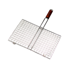 Grill Basket Wire Wood Handle 280x230mm