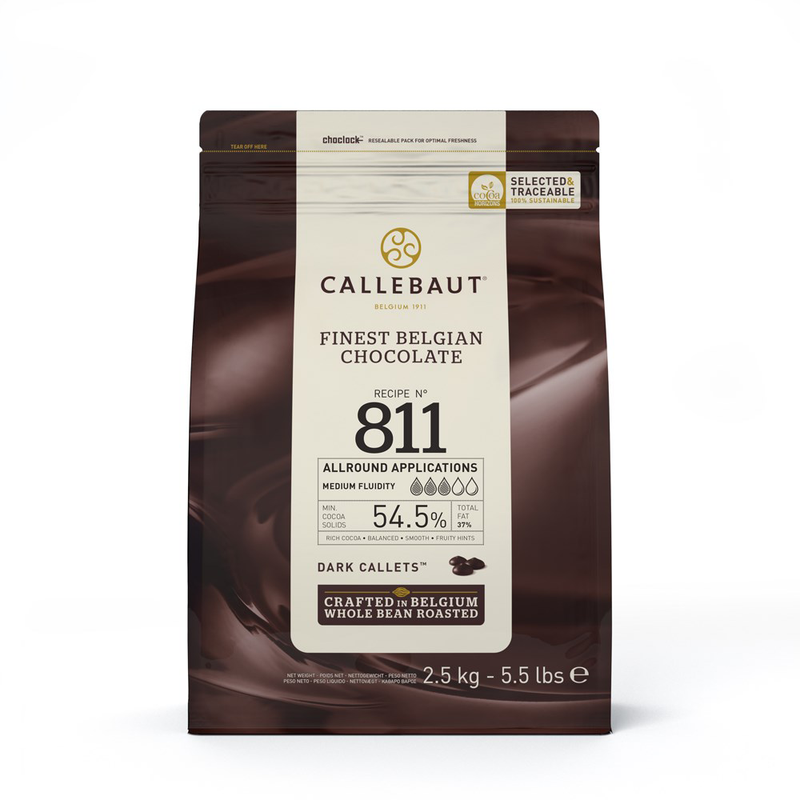 Callebaut 811 Dark Couvert 2.5kg Bag 55% Cocoa