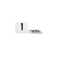 Table Numbers Small 1-25 Black On White