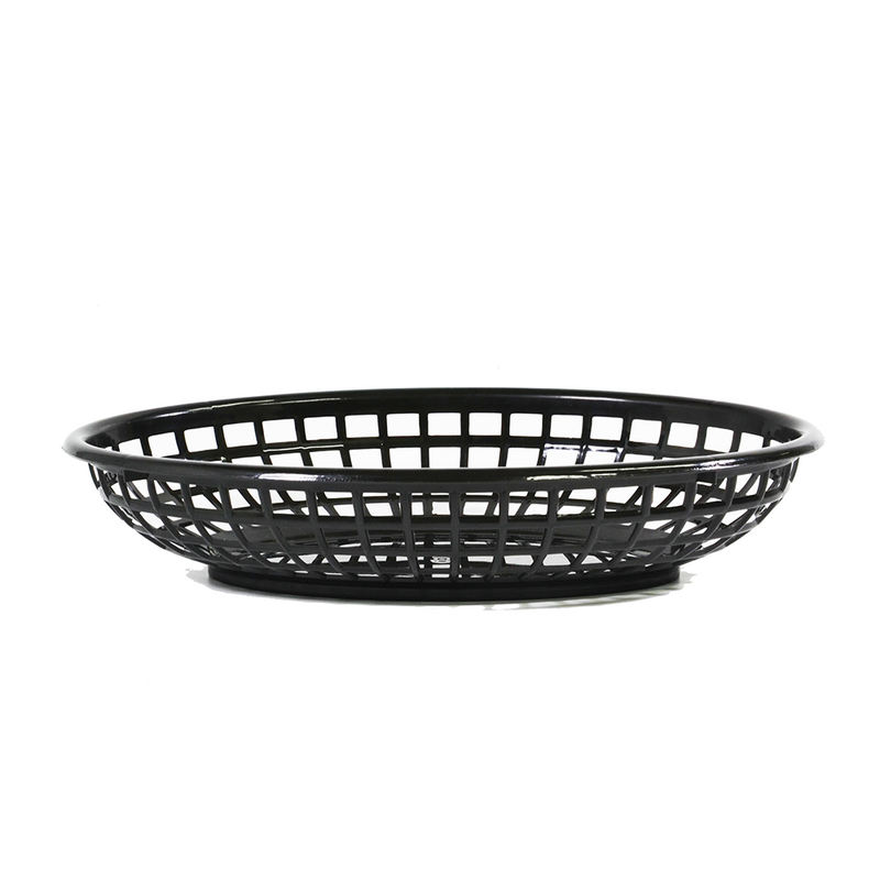 Basket Plastic Oval Black 24cm