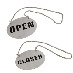 Open/closed Sign Round With Chain