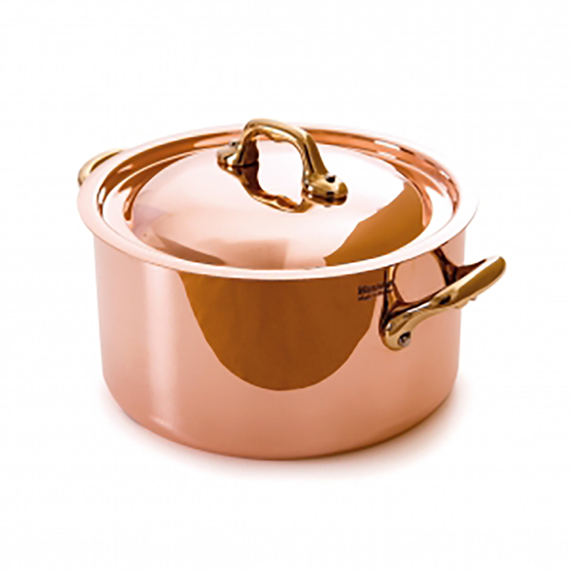 Copper Cass. Round+lid Ss Lined * 160mm