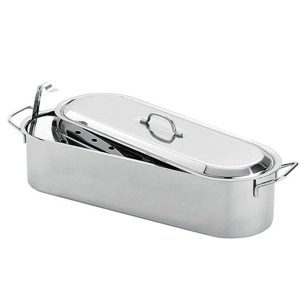 Using A Fish Kettle Fish Poacher 510mm Lid And Drainer S/s | Chefs' Warehouse