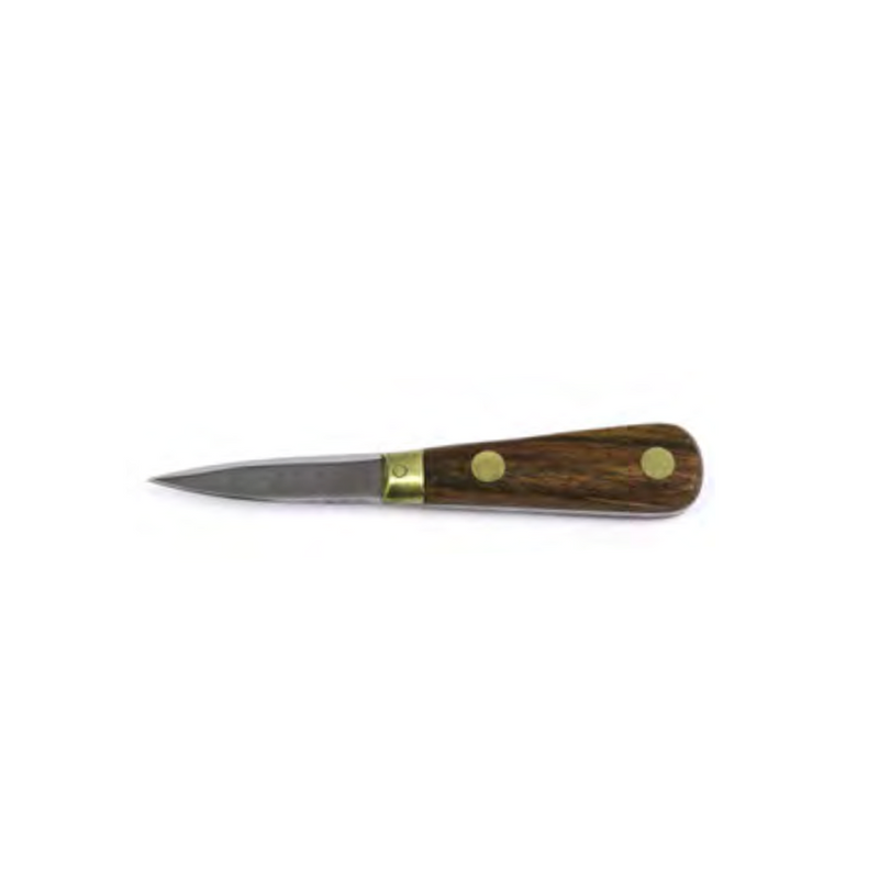 Oyster Knife Wood Hdl Brass Rivets French 65mm Blade