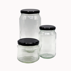 Storage Jars with Black Lid Included